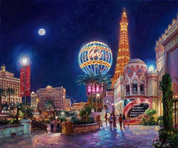  moderna Pintura - París Las Vegas paisaje urbano escenas de la ciudad moderna noche